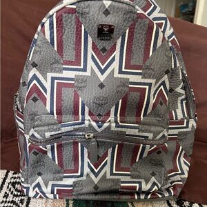 MCM Geometric Chevron Visetos Backpack | Leather Trim | Germany Made